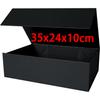 1pc Black Gift Box with Lids, 35x24x10cm Large Gift Boxes for Guests, Bridesmaid Groomsman Proposal Boxes, Rectangle Present Box for Wedding ,Birthday