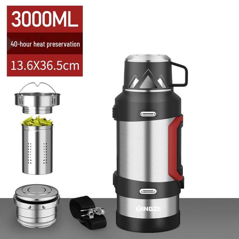 Large-Capacity Portable Thermos, 316 Stainless Steel, 3L & 5L Options, Ideal for Car Travel & Outdoor Use.