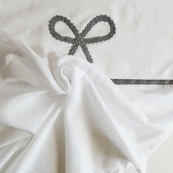 Embroidered Cotton Eyelet Veil 135x250 Cm EMILIE White, by Soleil D'ocre