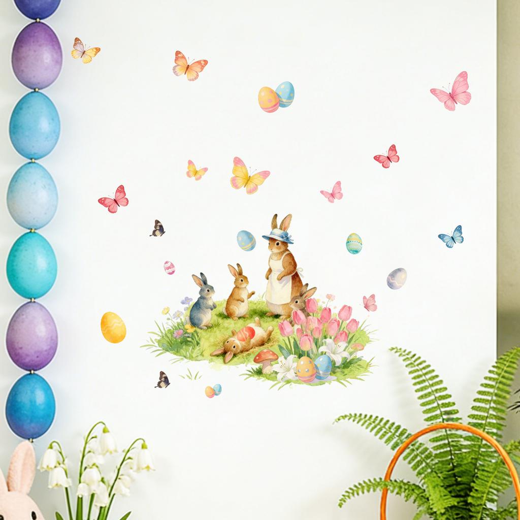 Мультяшные пасхальные наклейки на стену Детская спальня Гостиная Домашнее украшение