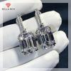 Fashion Contracted Earrings For Women Silver Color Luxury Inlaid Square Cubic Zirconia Simple Versatile Lady's Jewelry