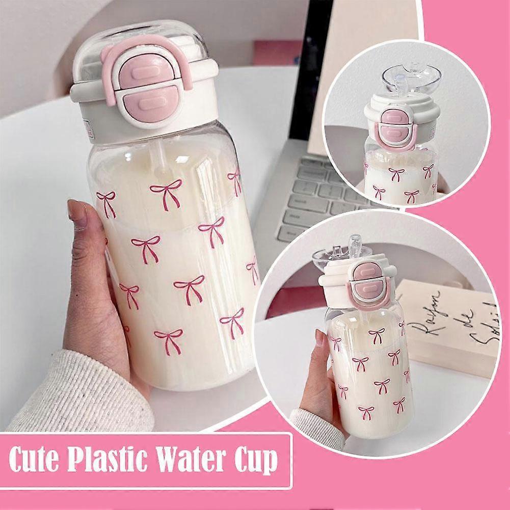 2025 New Water Cup High Appearance Casual Cup Graffiti Plastic Cup Cute Dual Drink Cup Portable Student Straw Cup