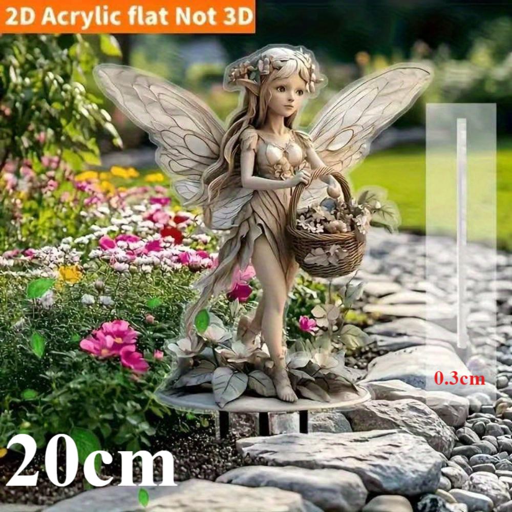 Богемский хрустальный эльф, 2D плоский акрил, уличное украшение, подходит для садов, газонов, подарков, Рождества, Хэллоуина