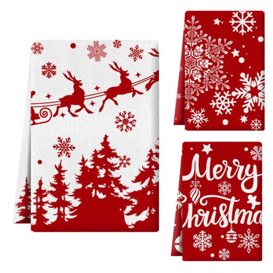 Рождественское полотенце для посуды с рисунком из мультфильма, моющееся, для ресторана, обеденного стола, банкета, декора, салфетки для кухни