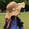 Fashionable Summer Straw Hat Women's Sun Protection Vacation Tourism Beach Big Brimmed Hat Wave Lace Sun Hat