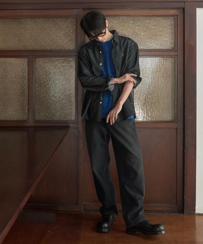 COVERNAT C Logo Denim Shirt Blue