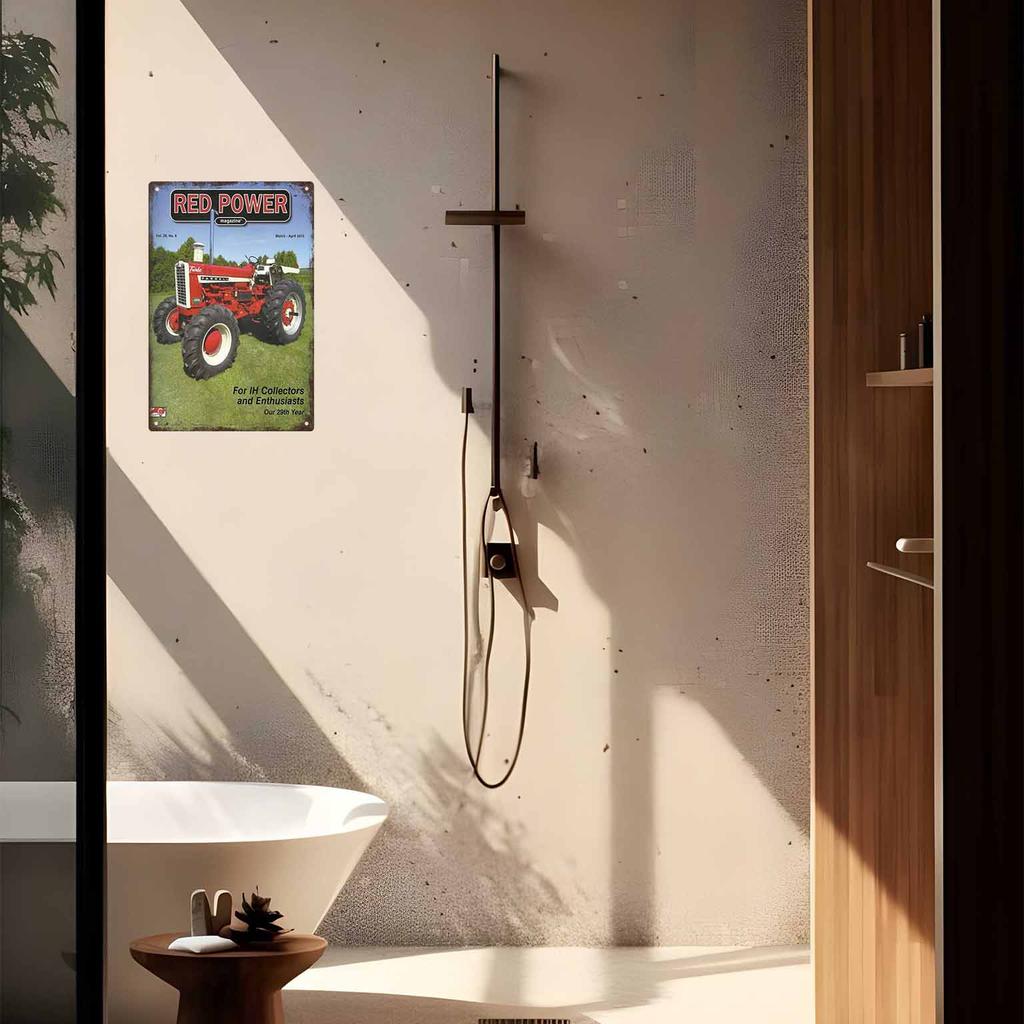 Green Tractor Resting Under a Tree After a Long Day Vintage Metal Wall Sign Decor Poster Frames Garage Living Room