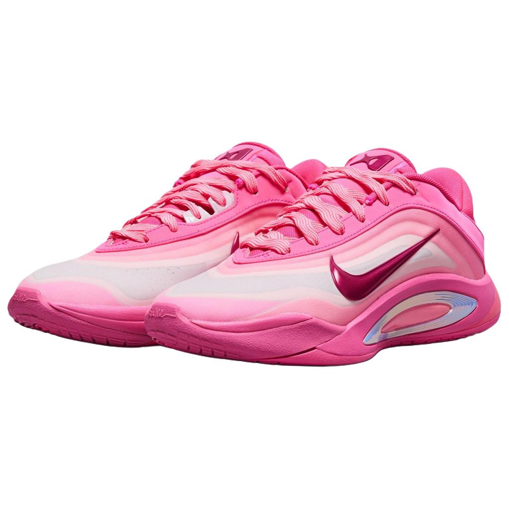 Nike A'One Anti Slip Wear Resistant Low Top Basketball Shoes Unisex Pink