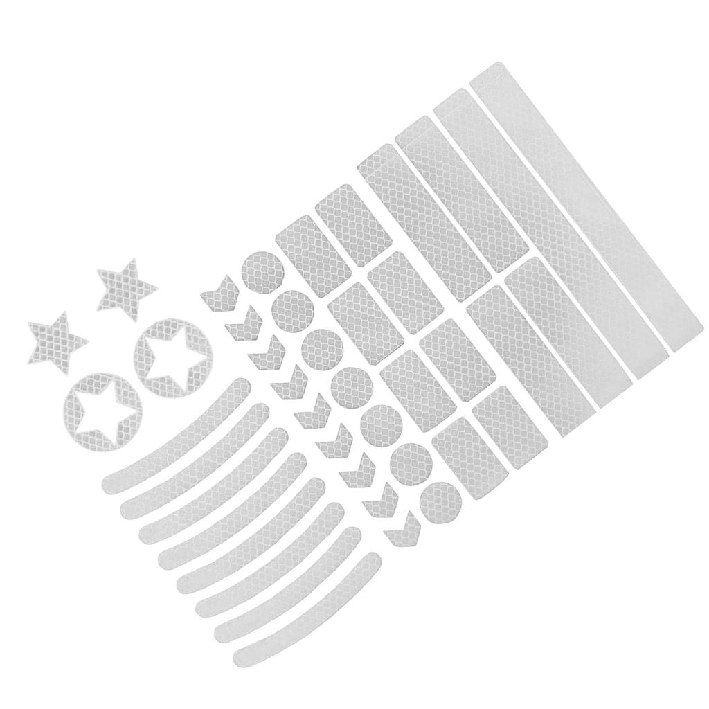 42pcs Reflective Stickers Safety Warning Strips Waterproof Night Visibility Stickers for MTB Scooter Helmet Car