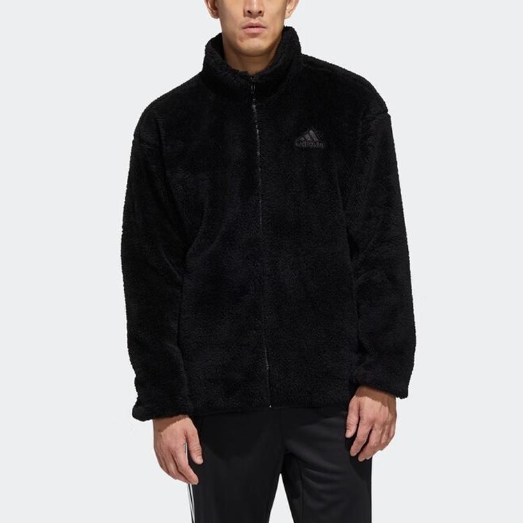 adidas Однотонная куртка с логотипом и воротником-стойкой с длинным рукавом Мужские куртки черные GL7416