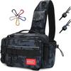 [HAKAWAFLY] Сумка для рыбалки 5-way с 2 ремнями для удилищ и 5 карабинами, рыболовная сумка, водонепроницаемая сумка для снастей, многофункциональная, большой вместимости, run-and-gun