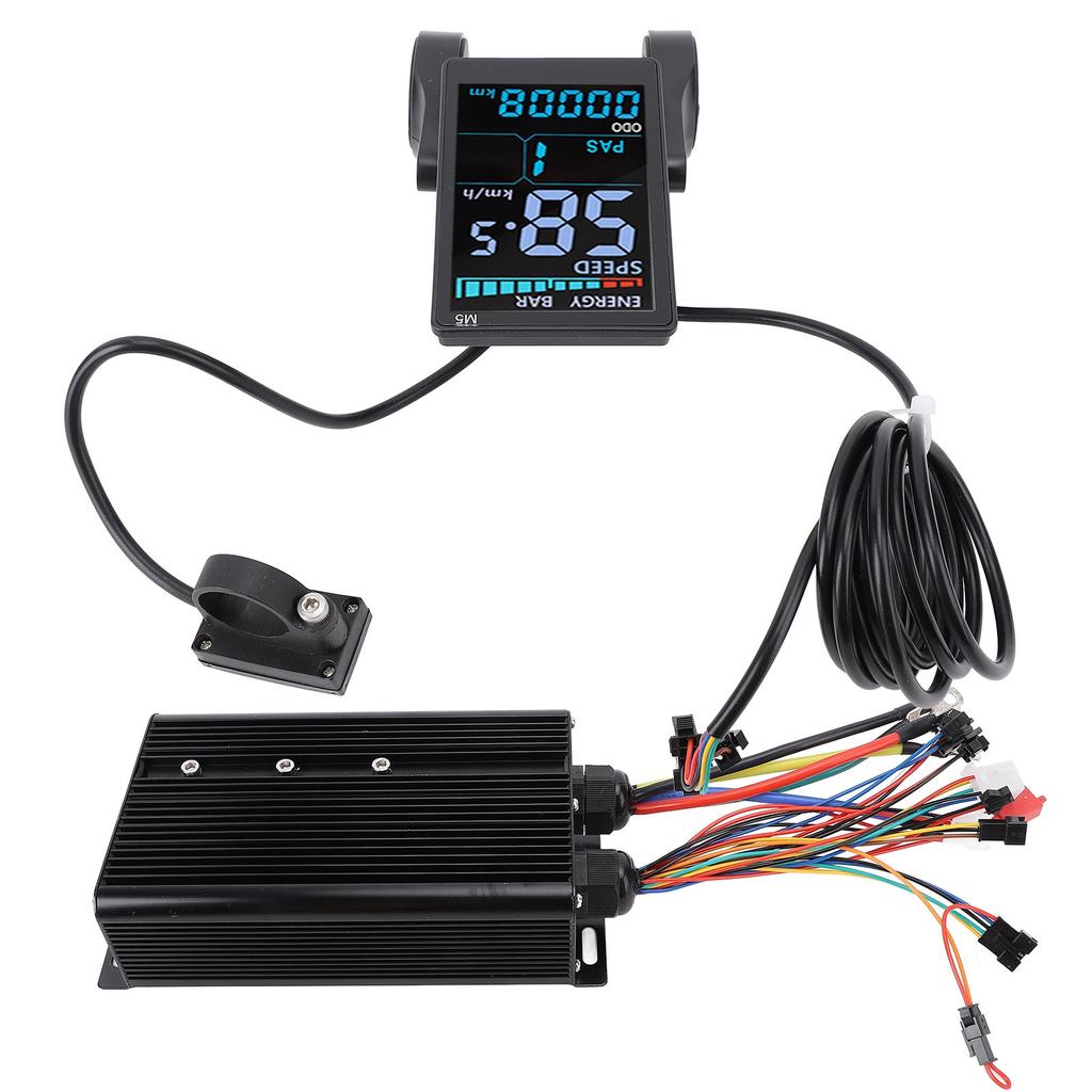 Electric Scooter Controller Kit Aluminum Alloy 72V 80A Sine Wave Controller M5 Color LCD Display for