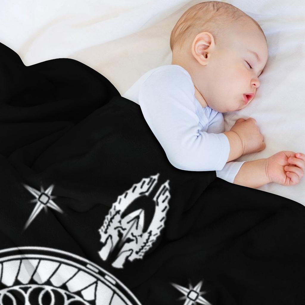 Печать Королевства Арнор и Гондор (Гондорский черный вариант) Плед Шерстяной Пледы