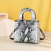 Python Skin Pattern Women's Handbag, Single-shoulder Crossbody Small Square Bag, High-end Classic Women's Bag, Princess Diana Bag