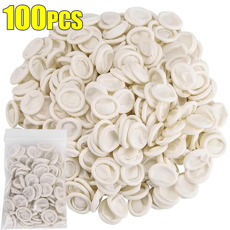 Новые одноразовые напальчники из натурального латекса, нескользящие, антистатические перчатки, защитные напальчники, напальчники, инструменты для ногтей, колпачки для больших пальцев