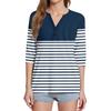 Women's T Shirt Print Button 3/4 Sleeve Daily Weekend Fashion Basic V- Neck Regular Top