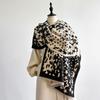 Ladies Thickened Winter Scarf Leopard Print Star Design Two-Sided Faux Cashmere Jacquard Wool Pashmina Wrap Luxury Style