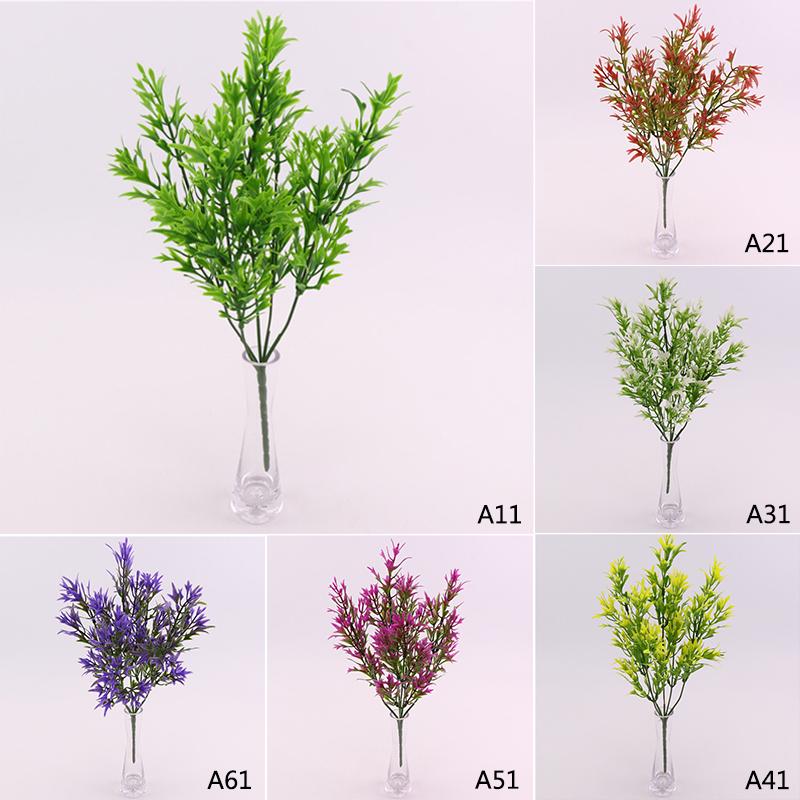 Искусственная ветка с листьями хризантемы, имитация зелени, стебель для цветочной композиции, свадьба, домашний декор