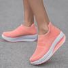 Fashionable Casual Shoes 2024 New Mesh Breathable Versatile Wedge Heel Solid Color Temperament Vulcanized Women's Shoes Sneaker