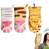 Non-Slip Cat Paws Oven Mitts Insulation Cotton Oven Potholder Cartoon Baking Gloves Kitchen Tool