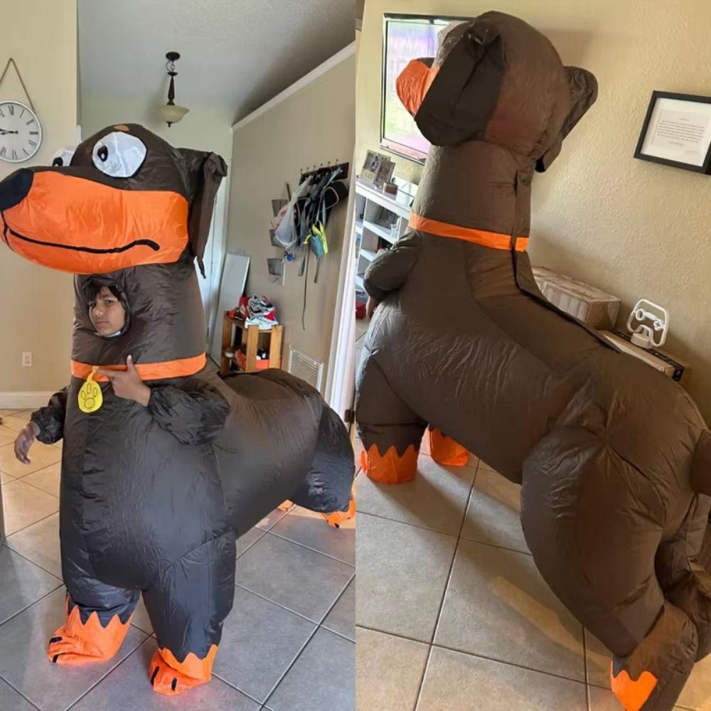 Full Body Jumpsuit Inflatable Sausage Dog Costume Cosplay Sausage Dog Costume Role-playing Props