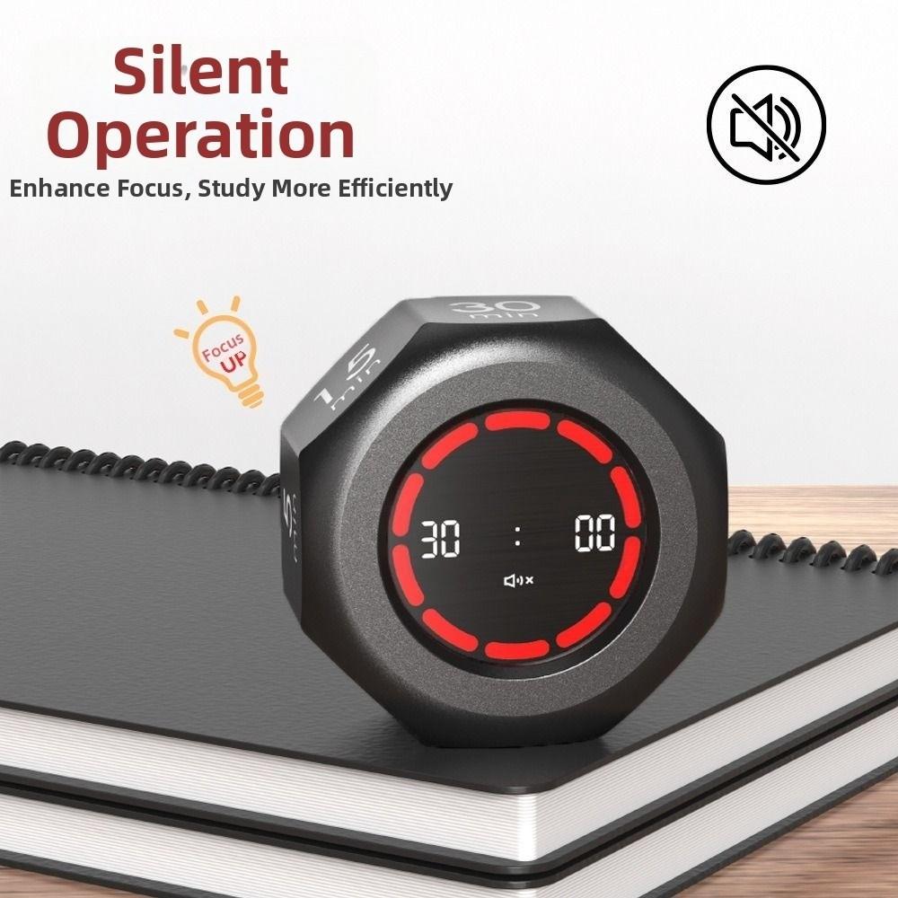 Octagon Automatic Rotating Timer LED Screen Digital Countdown Clock Pomodoro Timer for Task Work