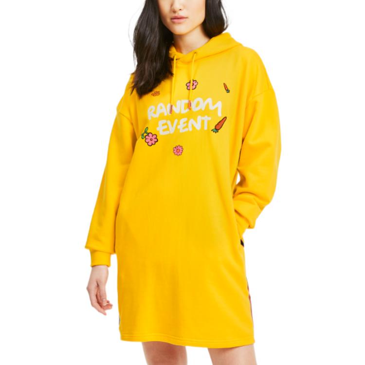 Puma X Randomevent Hooded Dress With Cartoon Pattern Women Dress Lemon-Yellow 59667085
