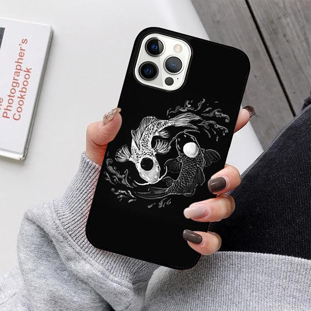 Чехол для телефона с изображением рыбы кои Инь-Ян для iPhone 17 Air 16 15 14 12 13 11 Pro MAX apple Plus Coque