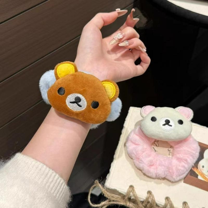 Пушистая резинка для волос Rilakkuma - Осенне-зимний плюшевый мультяшный стиль
