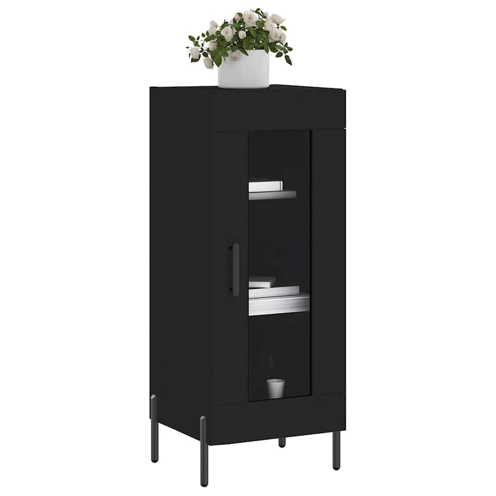vidaXL Sideboard Schwarz 34,5x34x90 cm Holzwerkstoff