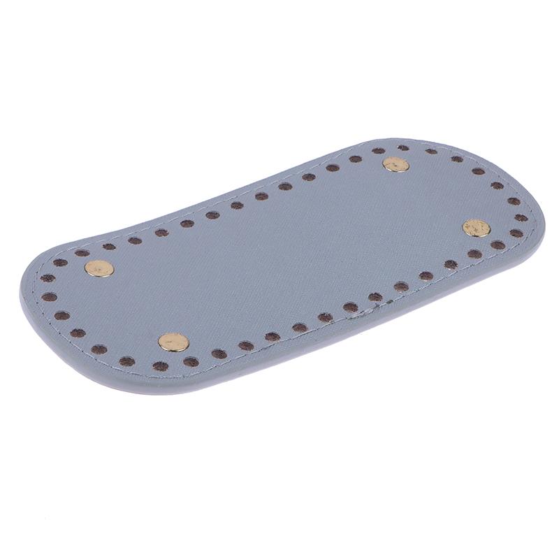 1Pc 8X18Cm Oval Long Bottom For Knitted Bag Pu Leather Bag Handmade Bottom With Holes Diy Crochet Bag Bottom Accessories