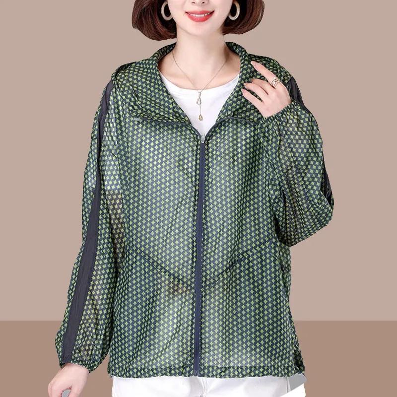 Летние женские солнцезащитные кремы, свободное пальто, большой размер, модный Джокер, женская солнцезащитная рубашка, куртка с капюшоном, женские топы