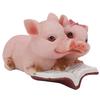 Статуя свиньи из смолы, материал, расписанная вручную, милая пара свиней, фигурка микро-животного для коллекции