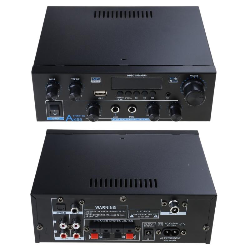 Высокомощный цифровой усилитель голоса 70 Вт x 2 с приемником и Bluetooth-совместимостью 5.0 для домашних акустических систем