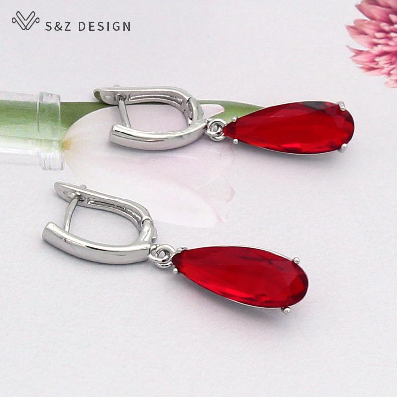 Fashion Long Rose Gold Color Water Drop Cubic Zirconia Dangle Earrings For Women Luxury Wedding Party Jewelry Romantic Gift