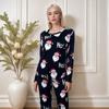 Women's European & American Style Christmas Pajama Set – Long-Sleeve Top & Printed Trousers