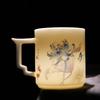 Dehua White Porcelain Tea Infuser Office Mug - Lotus Wen Xuan