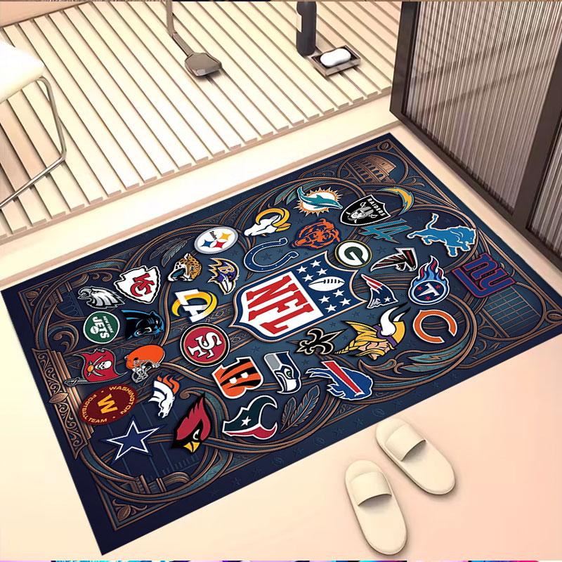 Ковер с принтом NFL, Моющийся напольный ковер, Для прихожей, Общежития, Прачечной, Офиса, Кабинета, Декор дома, Подарок на День рождения, Рождество