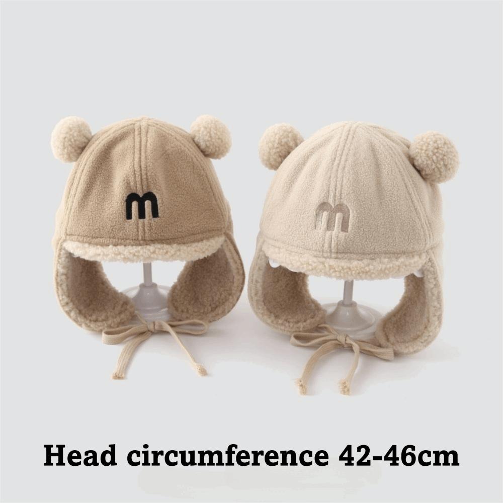 Plush Trapper Hat Letter Print Winter Cap Cute Plush Hat Daily Wear