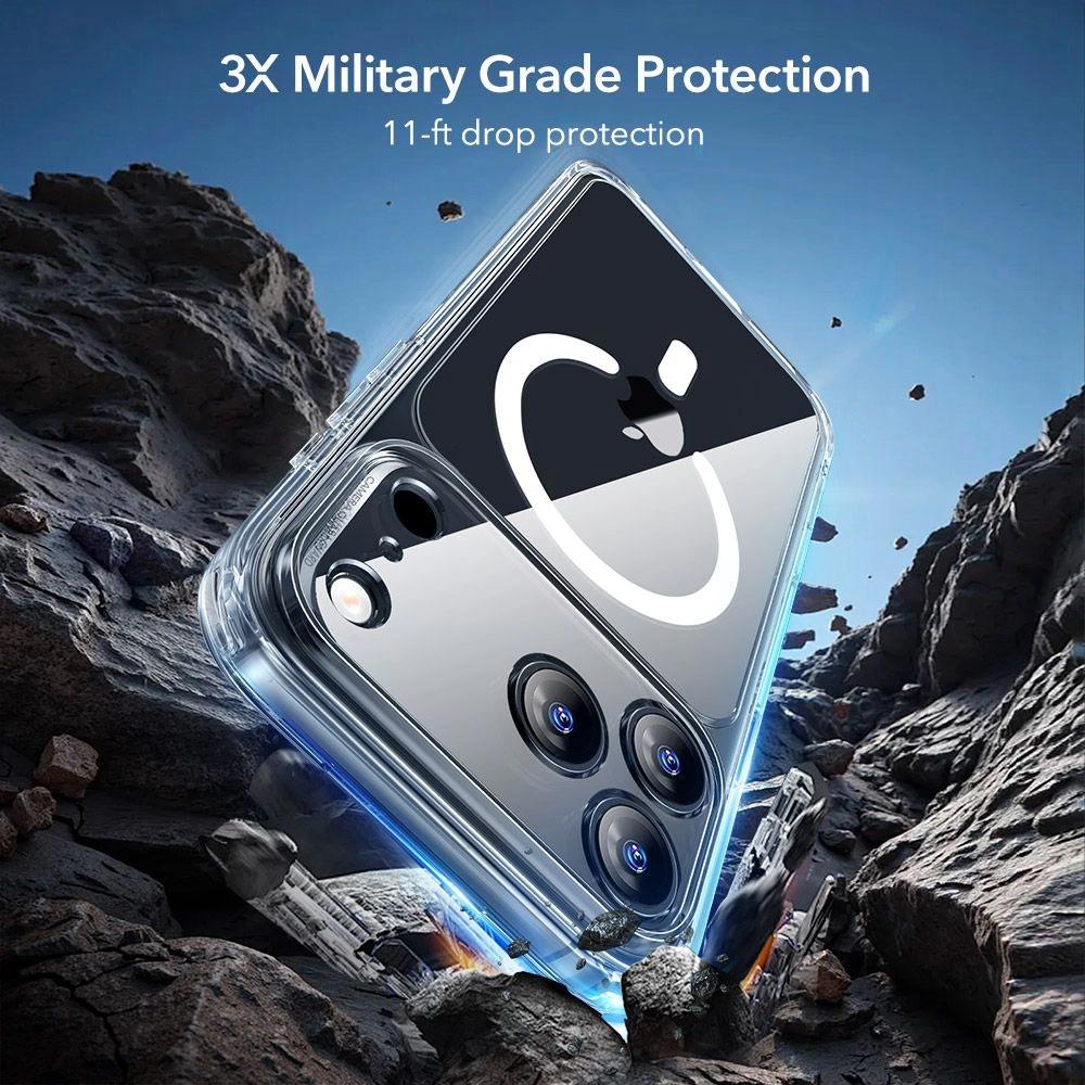 Zestaw ESR Classic Hybrid MagSafe + Szkło hartowane na iPhone 17 Pro Max - przezroczyste