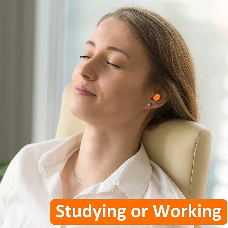 10Pairs Soft Orange Foam Ear Plugs Tapered Travel Sleep Noise Prevention Earplugs Noise Reduction Sound Insulation Ear Protection