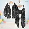 Kids Boys Girls Black Printed Tree Floral Hooded Long Sleeve Sweatshirt Cuffed Pants Two Piece Set