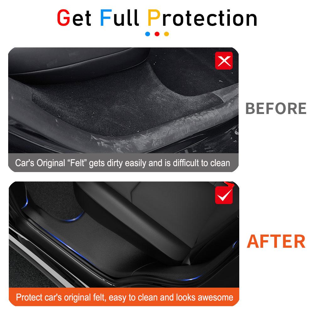 For Tesla Model Y Juniper Model 3 2026 2026 Door Sill Protective Pad Cover Guards Threshold Strip Car Anti Kick Pads Accessories