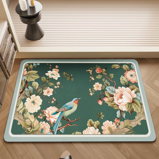 Chinese Style Thickened Tea Mat Kitchen Countertop Water Absorbent Coaster Non-Slip Wash-Free