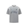 Reebok Футболка с коротким рукавом и V-образным вырезом с цветными блоками и буквенным принтом, унисекс, светло-серый цвет 24SRC413UGG5