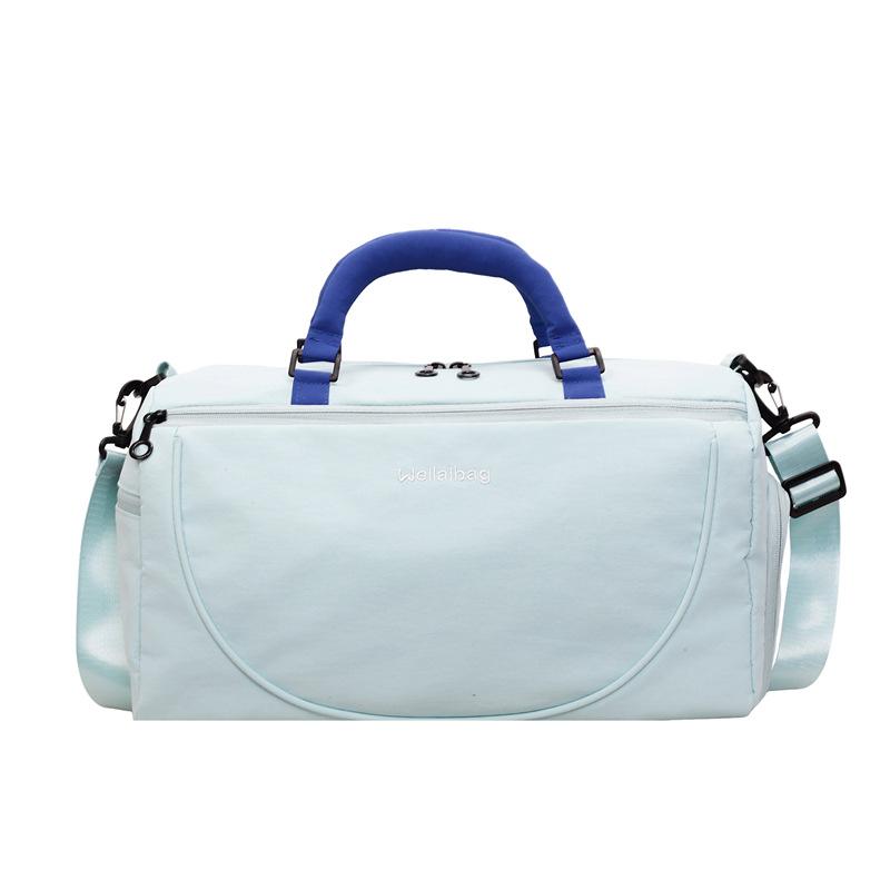 2026Solid color portable short-trip travel bag, lightweight sports storage shoulder bag, gym bag, lightweight business trip luggage bag