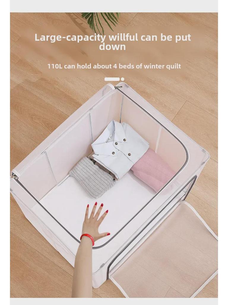 Большой прозрачный складной тканевый ящик для хранения одежды и одеял