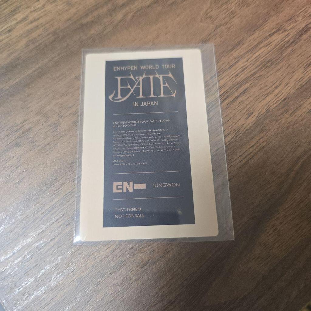 [USED] ENHYPEN FATE DVD Standard Edition Included Jungwon Trading Card