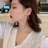 No Piercing Clip Ear Need White Pearl Delicate Elegant Simple Ear Cuff With Chain