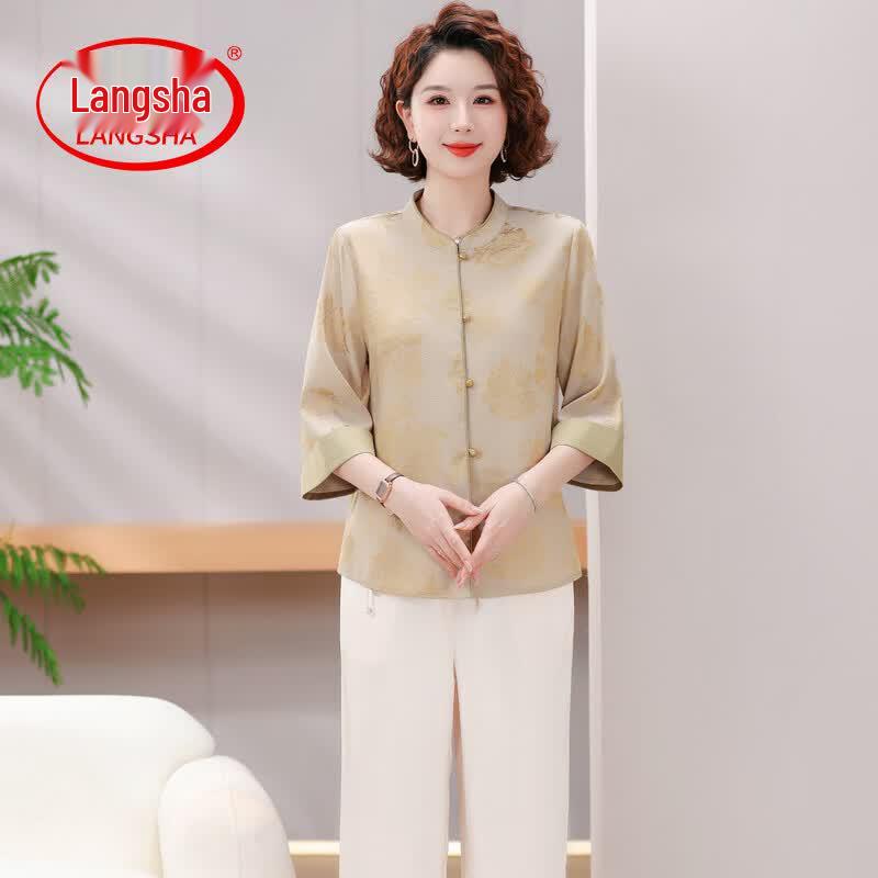 Langsha New Chinese Style Summer Outfit for Middle-Aged Women